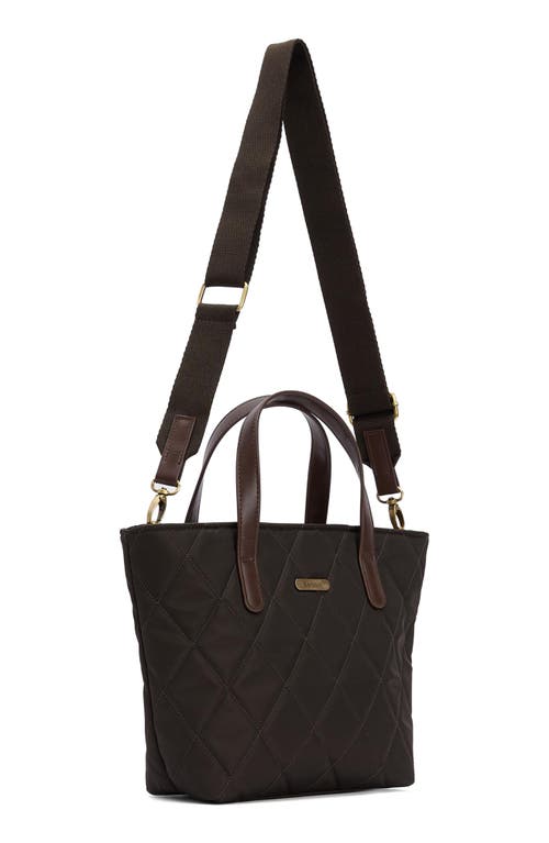 Barbour Mini Quilted Nylon Tote In Green