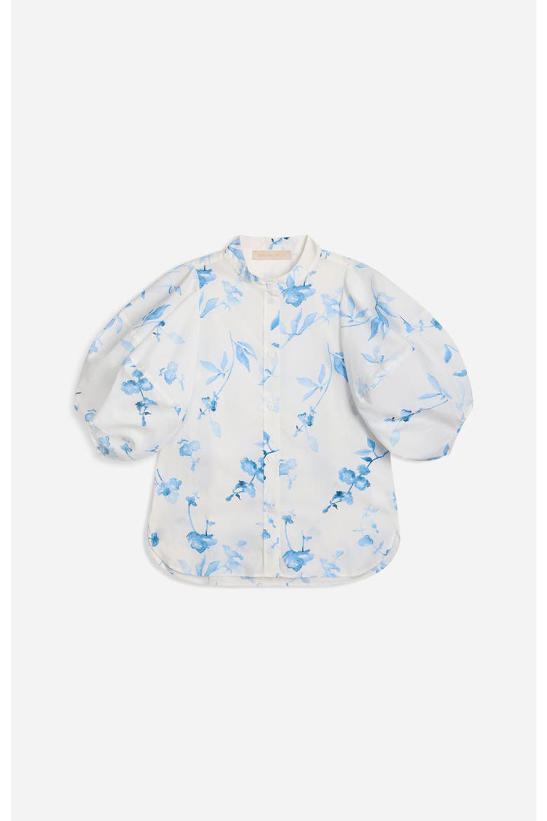 Felicie Puff Sleeve Floral Blouse, Alternate, color, Ecru