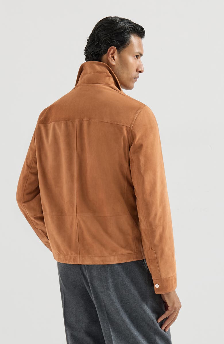 Brunello Cucinelli Suede jacket, Alternate, color, Cognac