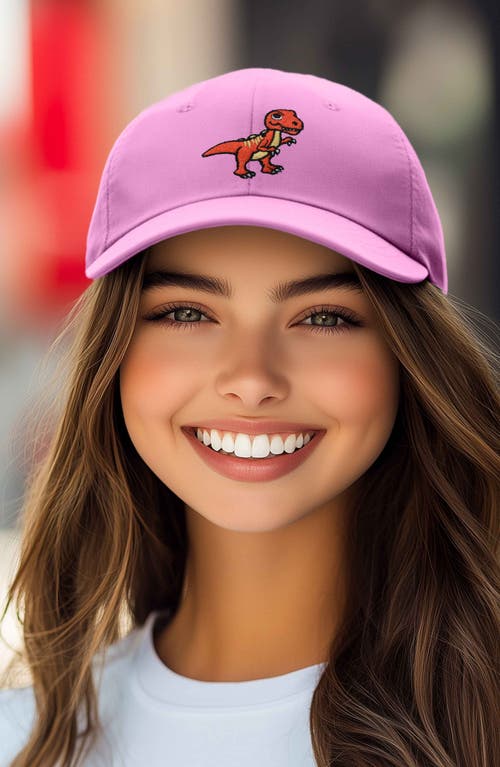 Dalix T-rex Embroidered Casual Cap In Light Pink