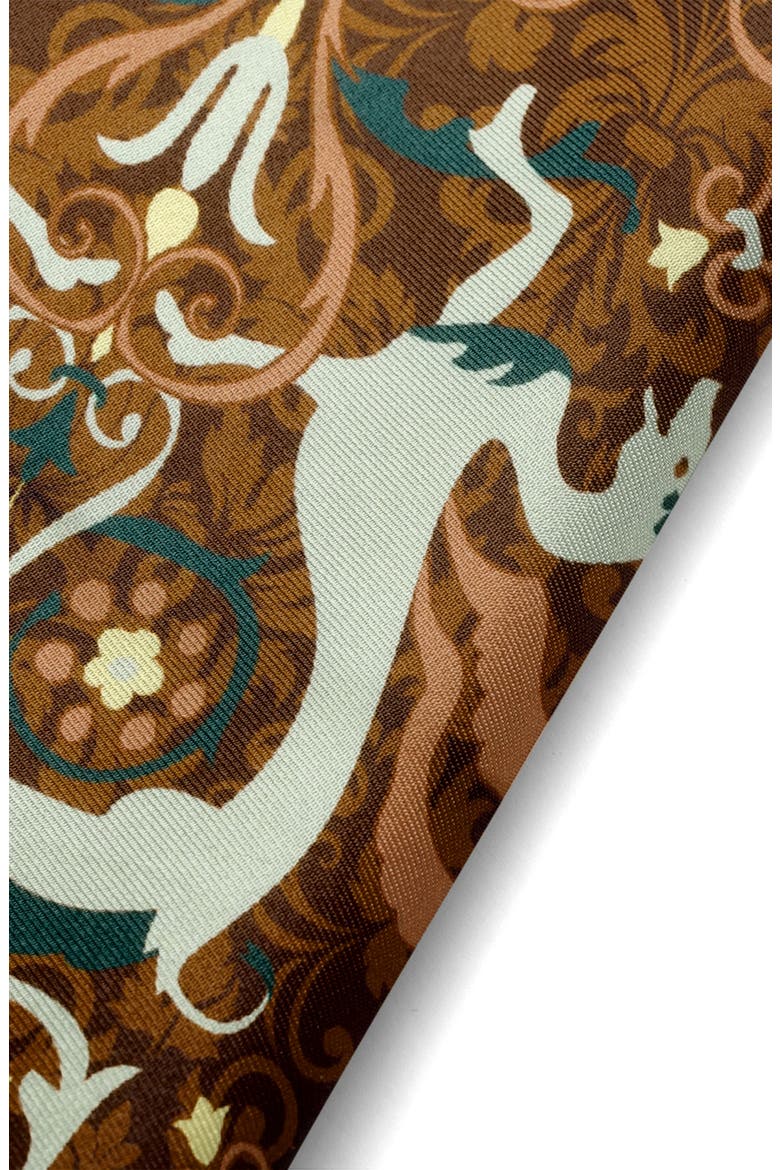 Vincent De Paul Biltmore Renaissance Revival Pocket Square, Alternate, color, BROWN