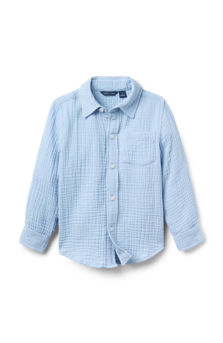 Janie and Jack The Cotton Gauze Shirt, Main, color, Blue