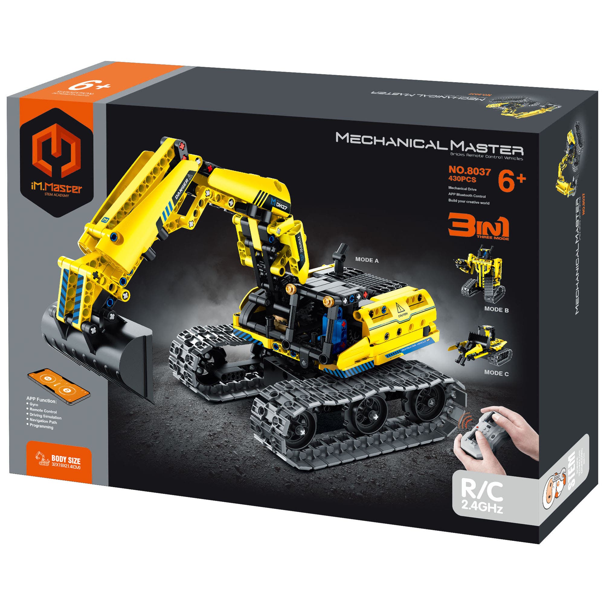 iM.Master STEM Academy Mechanical Master R/C 3In1 Excavator & Robot in Multicolored 