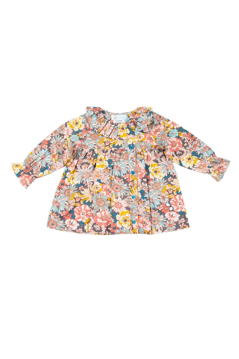 Fall Floral Blouse, Main, color, Teal Multi