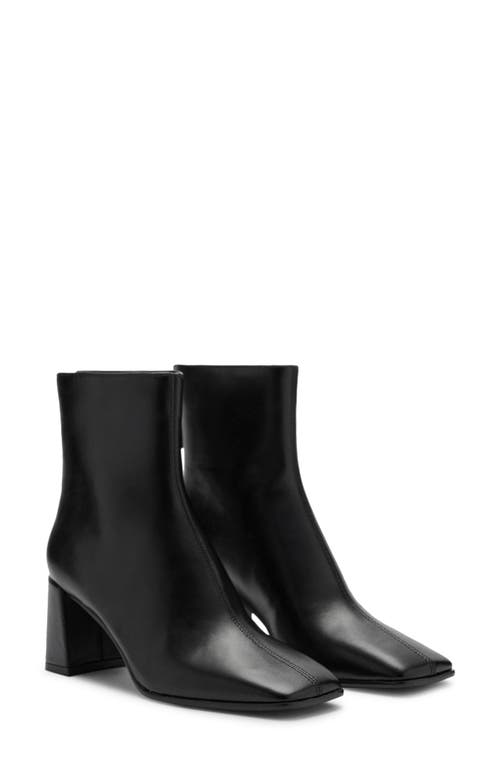Mango Block Heel Bootie In Black