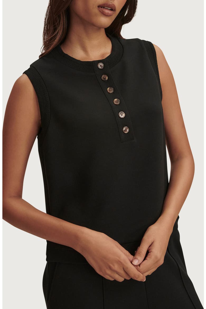 Marla Button Placket Tank, Main, color, BLACK