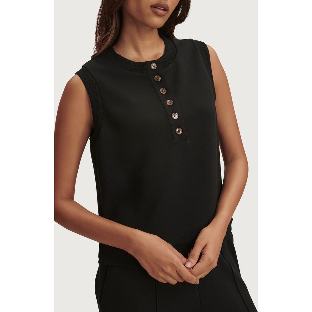 Varley Marla Button Placket Tank In Black