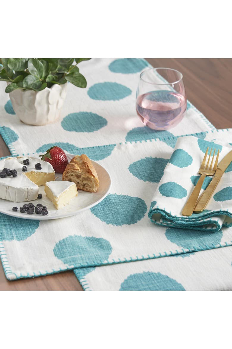 Dot 100% Cotton Single Placemat Collection 14" x 20", Alternate, color, Blue