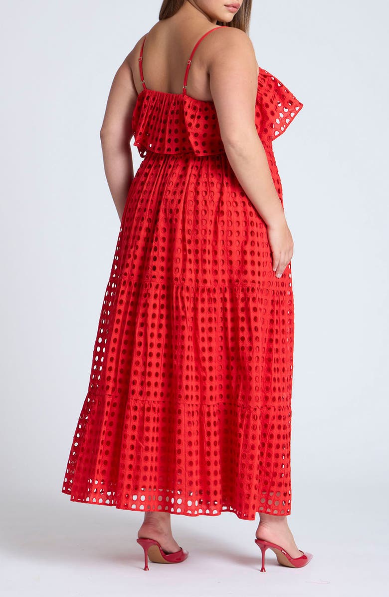 ELOQUII Eyelet Embroidered Maxi Dress, Alternate, color, 