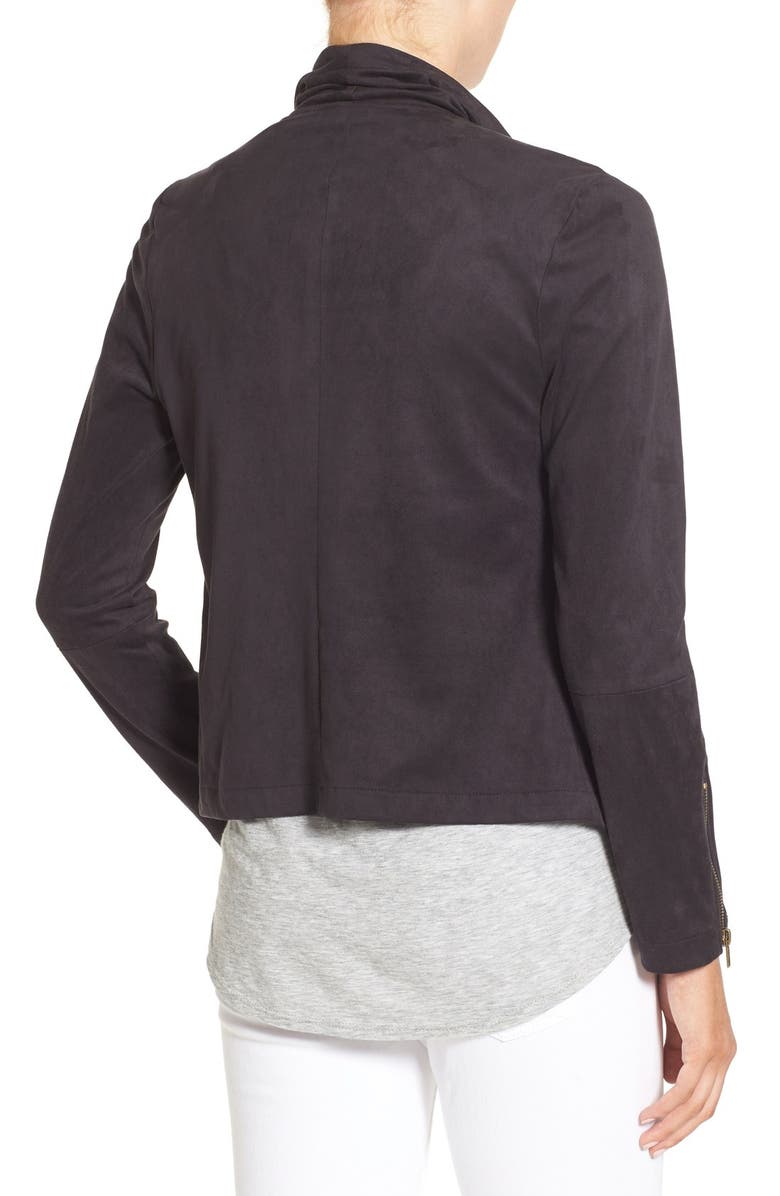 cupcakes and cashmere 'Mackenzie' Faux Suede Drape Front Jacket, Alternate, color, 