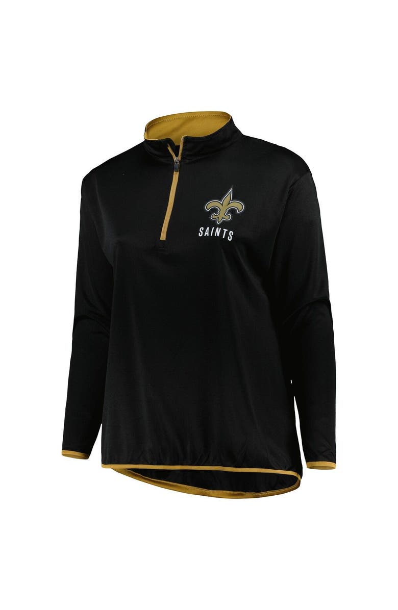 FANATICS Women's Fanatics Branded Black New Orleans Saints Plus Size Worth the Drive Quarter-Zip Top, Alternate, color, 