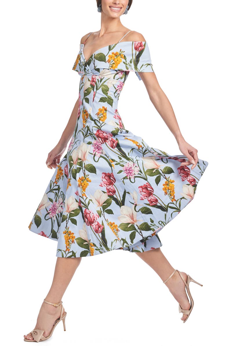 Sachin & Babi Minnie Floral Portrait Collar Cocktail Dress, Alternate, color, 