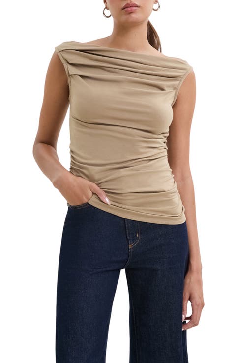 Cooper Ruched Boat Neck Top