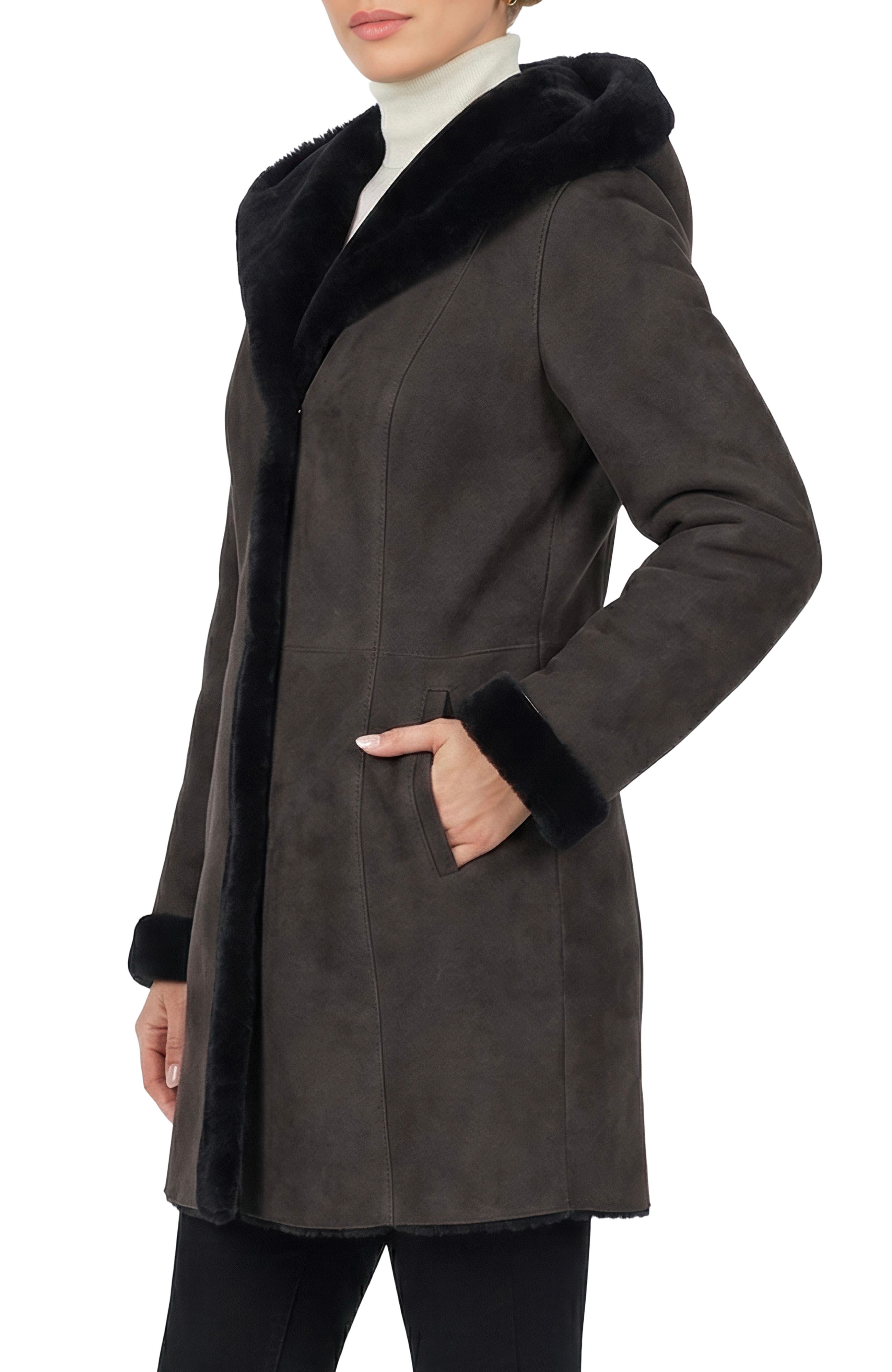 Merino Shearling Hooded Coat - image 4