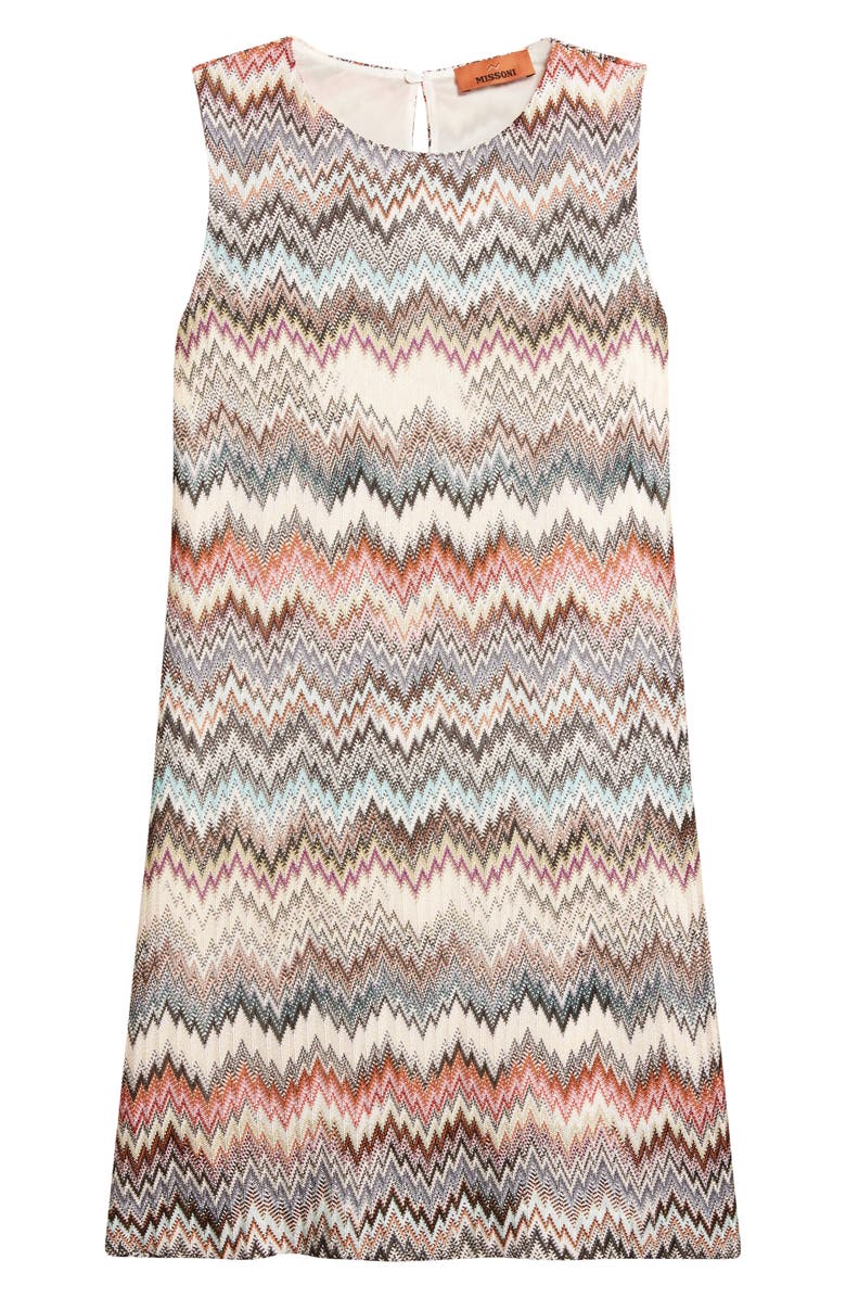 Missoni Zigzag Stripe Sleeveless Knit Minidress, Alternate, color, Multi Wht Blue Brown