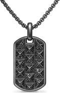 David Yurman Pyramid Tag in Black Titanium with Black Diamonds, 35mm