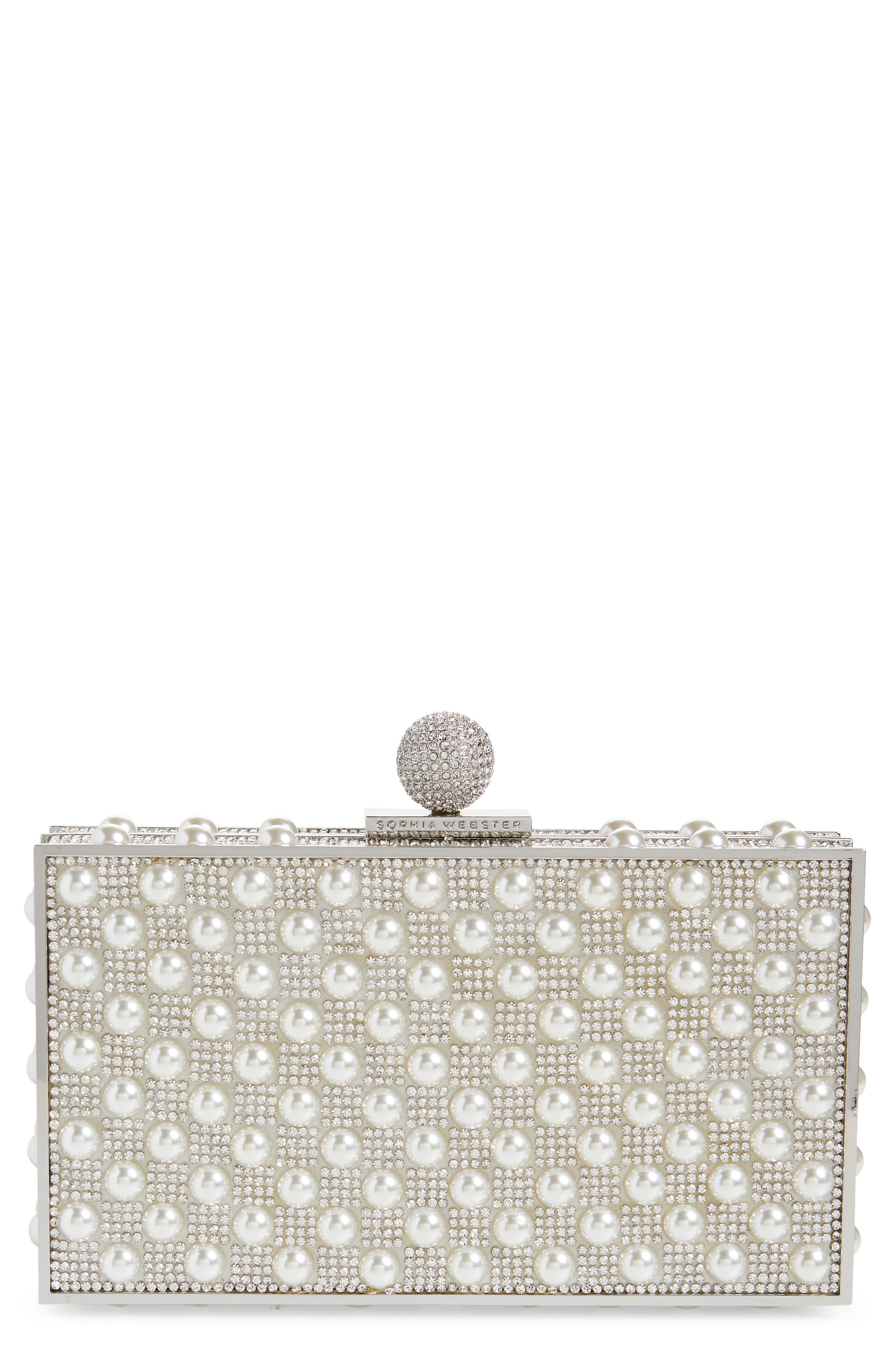 SOPHIA WEBSTER Clara Crystal Box Clutch, Main, color, 
