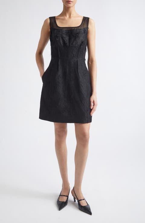 Textured Fray Jacquard Minidress