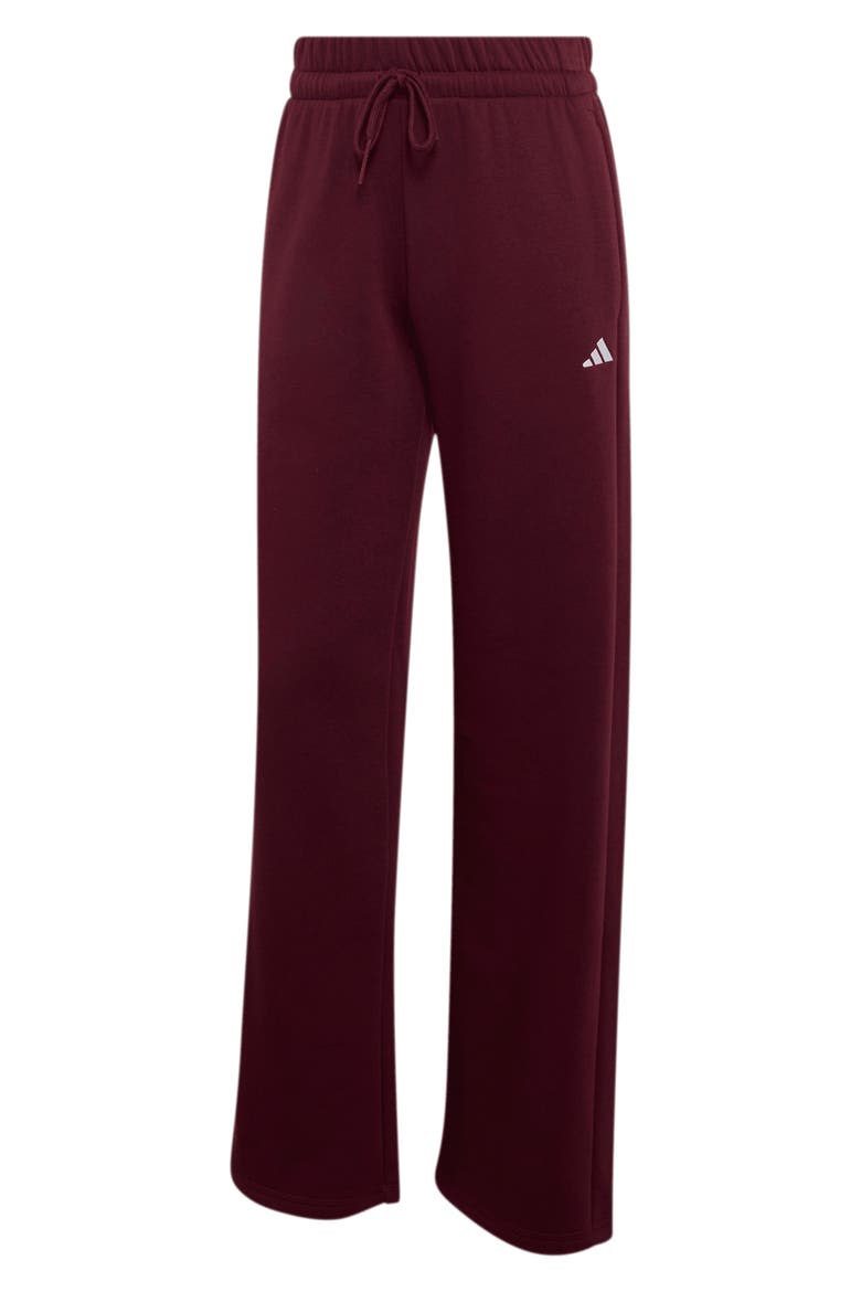 Fleece Straight Leg Pants, Alternate, color, MAROON/ WHITE