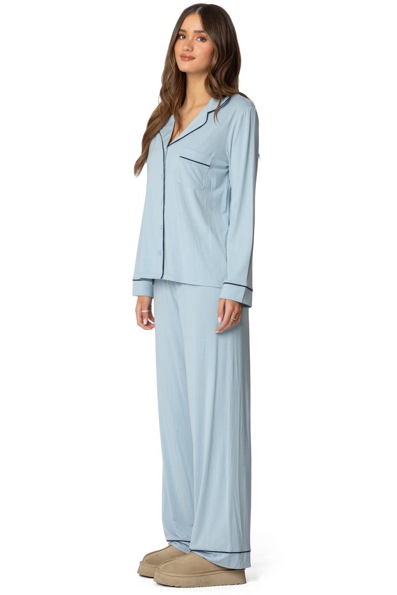 Jeanette Button-Up Pajama Top, Alternate, color, LIGHT-BLUE