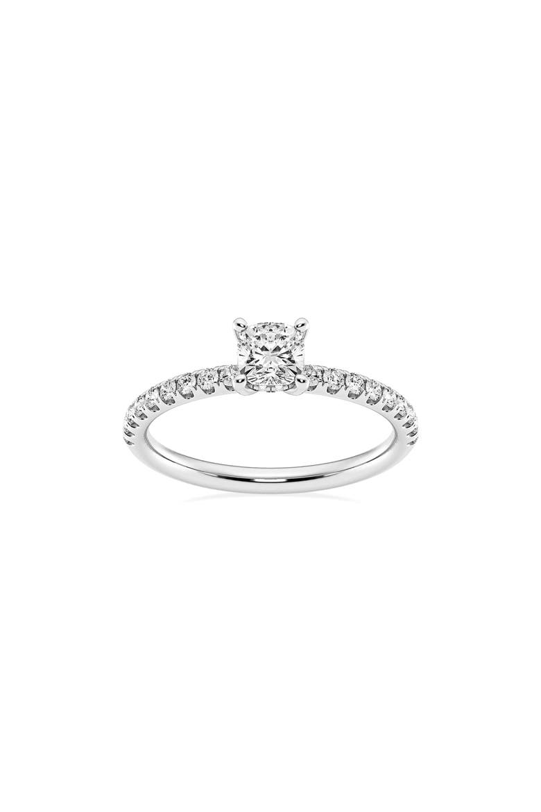 Cushion Cut Lab Created Diamond Ring - 0.85ct., Main, color, SILVER