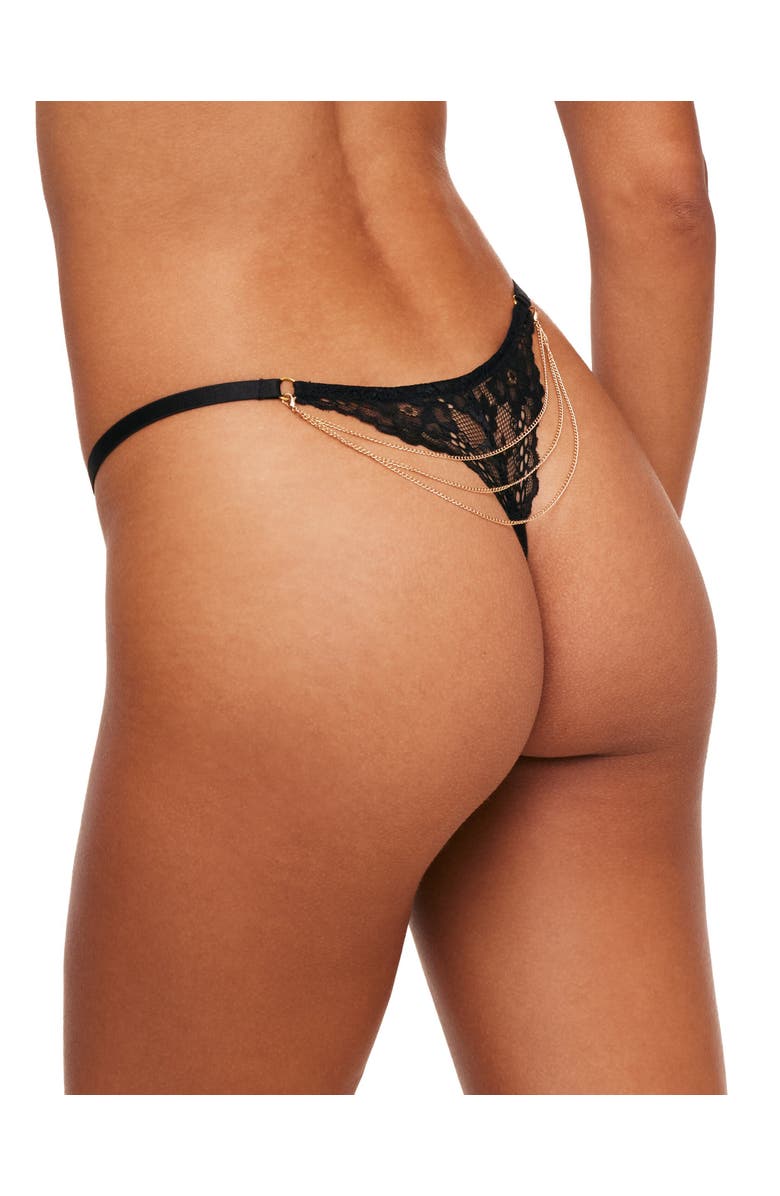Adore Me Elyza Thong Panties, Alternate, color, Black