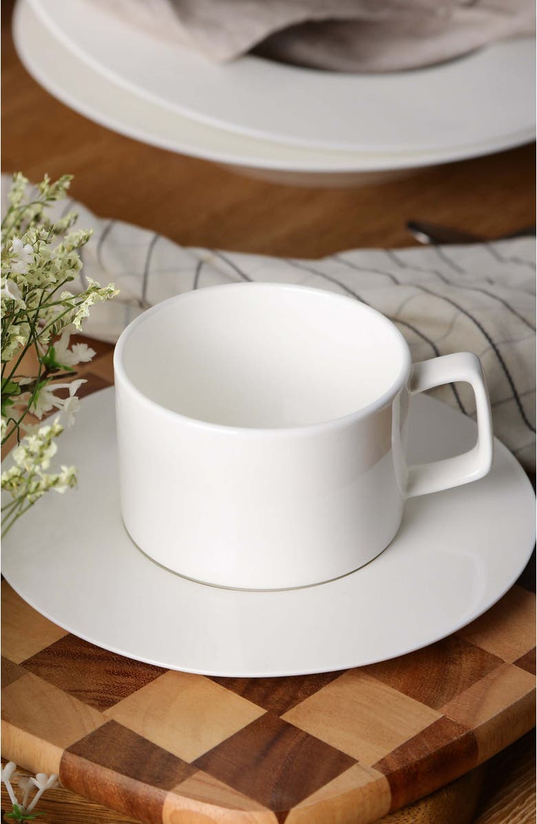 Stone Lain Sylvie Bone China 20-Piece Dinnerware Set, Alternate, color, White