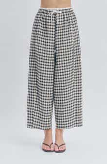 Ari Gingham Ankle Wide Leg Pants