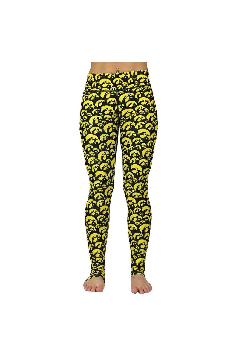 ZOOZATZ Women's ZooZatz Black Iowa Hawkeyes Stacked Mascot Leggings, Alternate, color, 