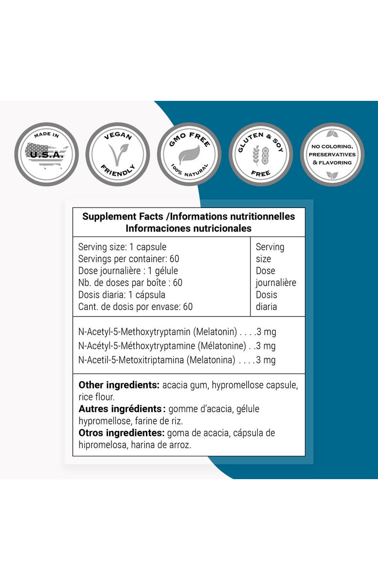 SuperSmart Melatonin 3mg, Alternate, color,