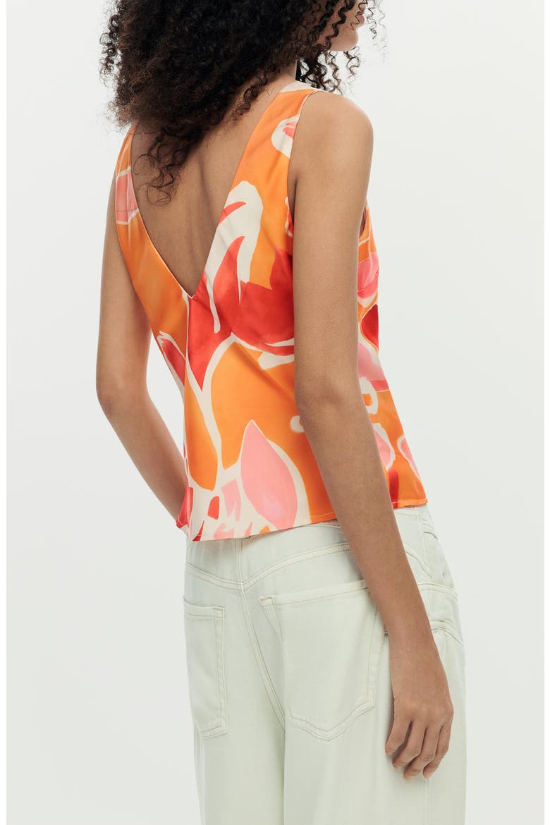 Tie Front Sleeveless Tank, Alternate, color, ORANGE