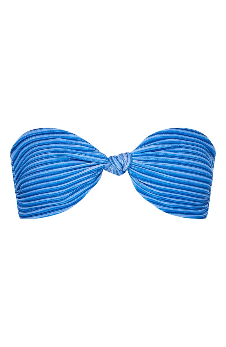 Milly Metallic Stripe Bandeau Bikini Top, Alternate, color, 