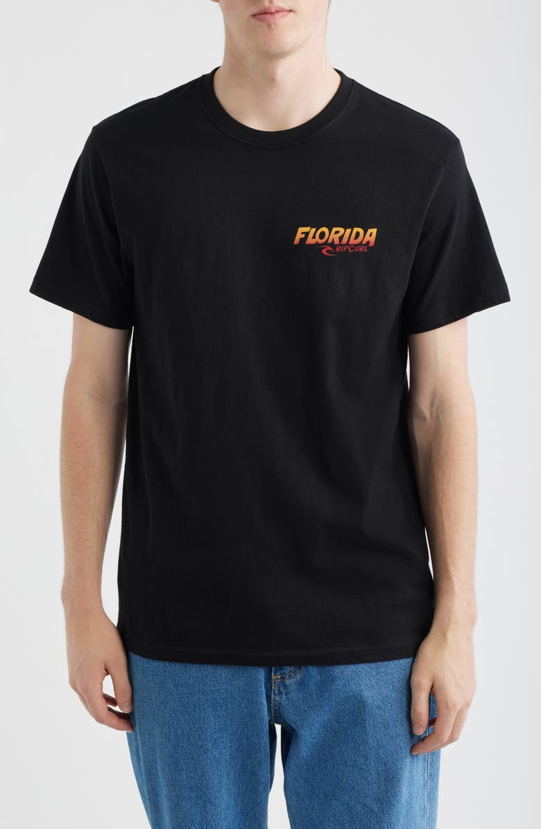 Rip Curl Desti Animals Cotton Graphic T-Shirt, Main, color, Black Florida