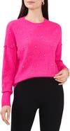 Chaus Rhinestone Cozy Crewneck Sweater