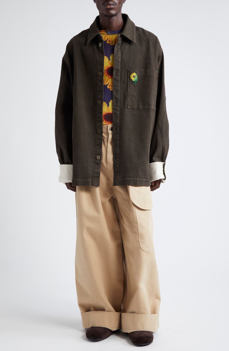 JW Anderson Relaxed Twill Cargo Trousers, Alternate, color, 