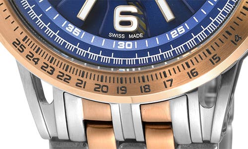 Gevril Wind Master Automatic Bracelet Watch, 44mm In Two Toned Iprg/silver