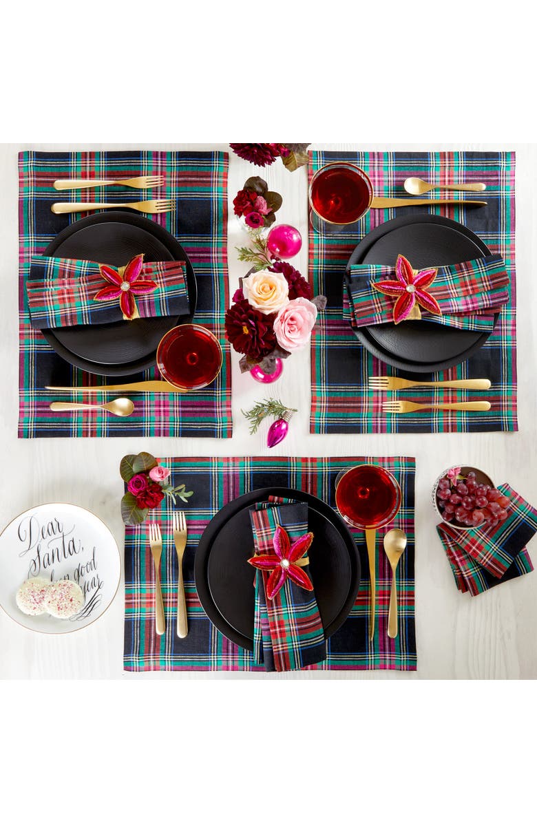 Solino Home Linen Placemats - Jewel Plaid, 14" x 19", Alternate, color,