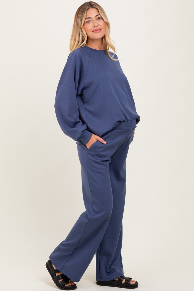 Crewneck Pullover Pant Set, Alternate, color, Blue