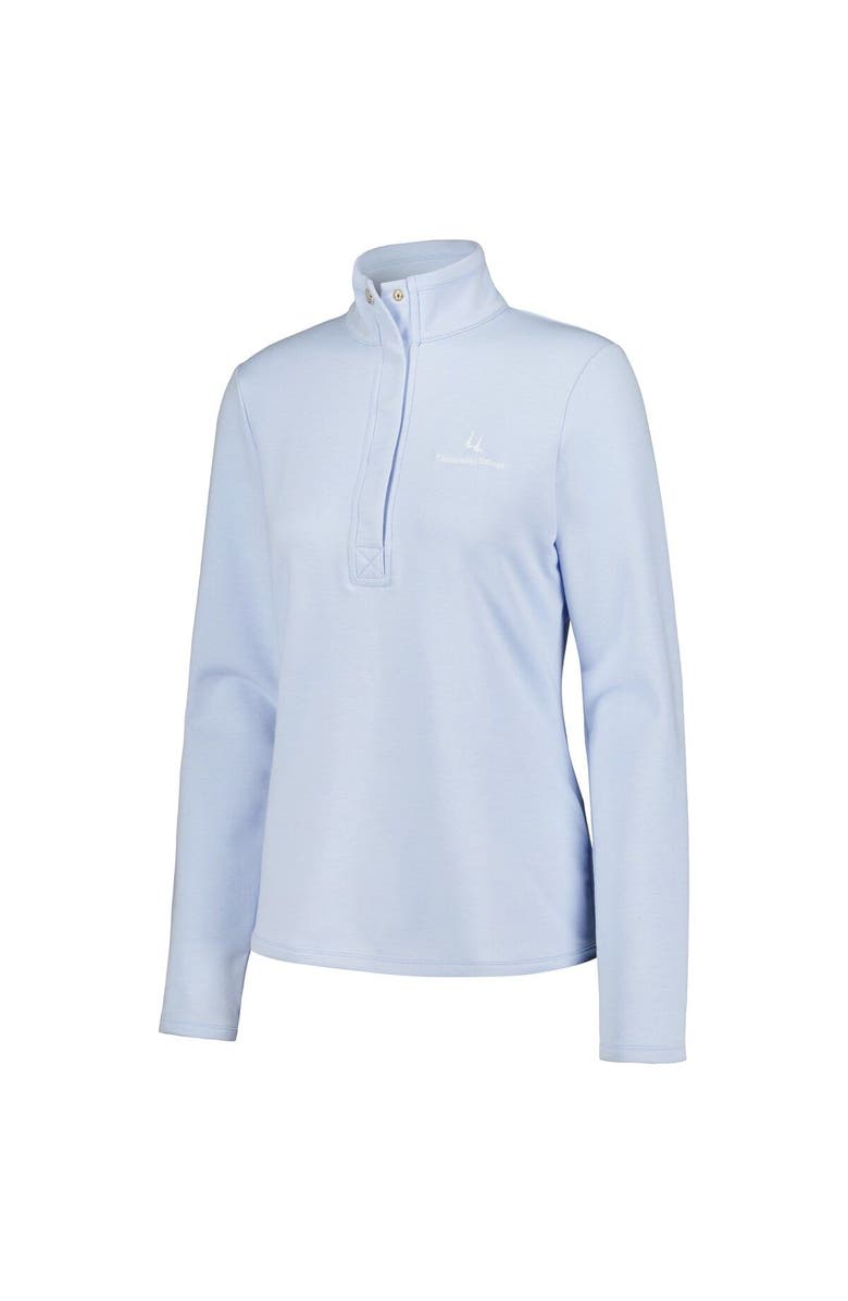 Fairway & Greene Women's Fairway & Greene Light Blue Churchill Downs Kate Old School Tri-Blend Half-Snap Sweatshirt, Alternate, color, Light Blue