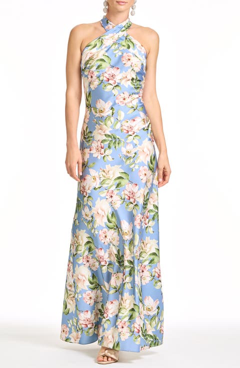 Laurant Floral Halter Gown
