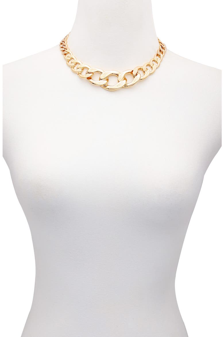 Graduated Curb Chain Necklace, Alternate, color, GOLDTONE