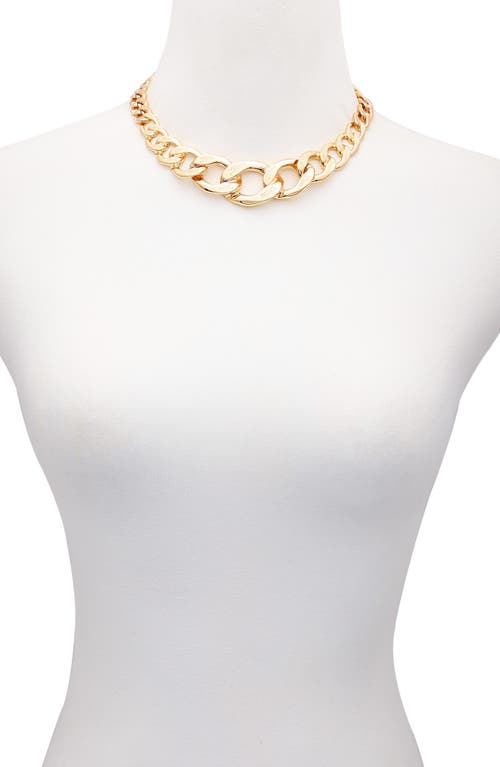 Guess Graduated Curb Chain Necklace In Goldtone