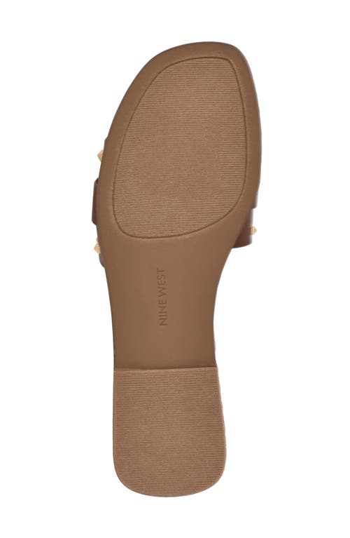 Nine West Griyen Studded Slide Sandal In Brown