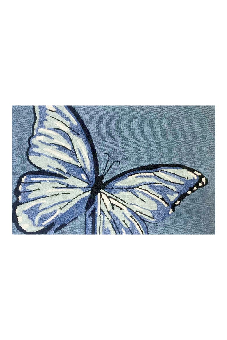Butterfly Indoor/Outdoor Doormat, Main, color, DENIM