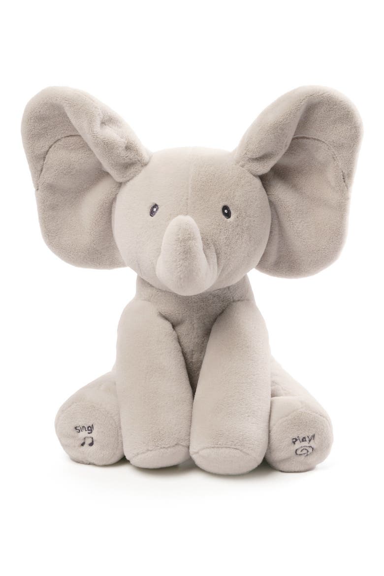 Baby Gund Flappy The Elephant Musical Stuffed Animal, Main, color, GREY