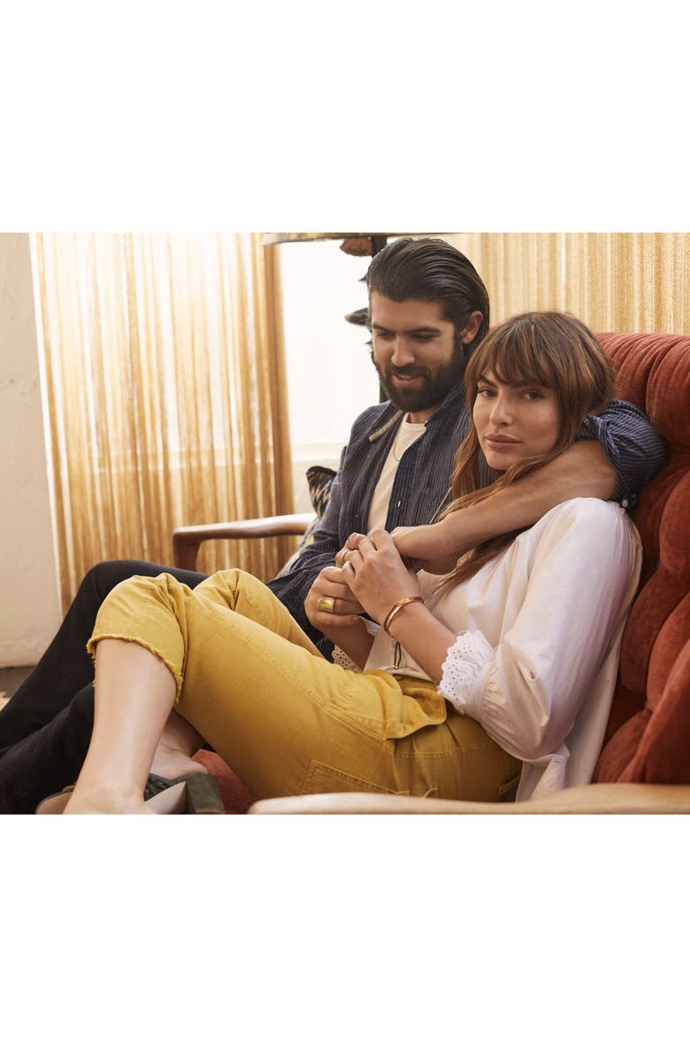 Nili Lotan Luna Cotton & Linen Twill Crop Pants, Alternate, color, Dark Navy