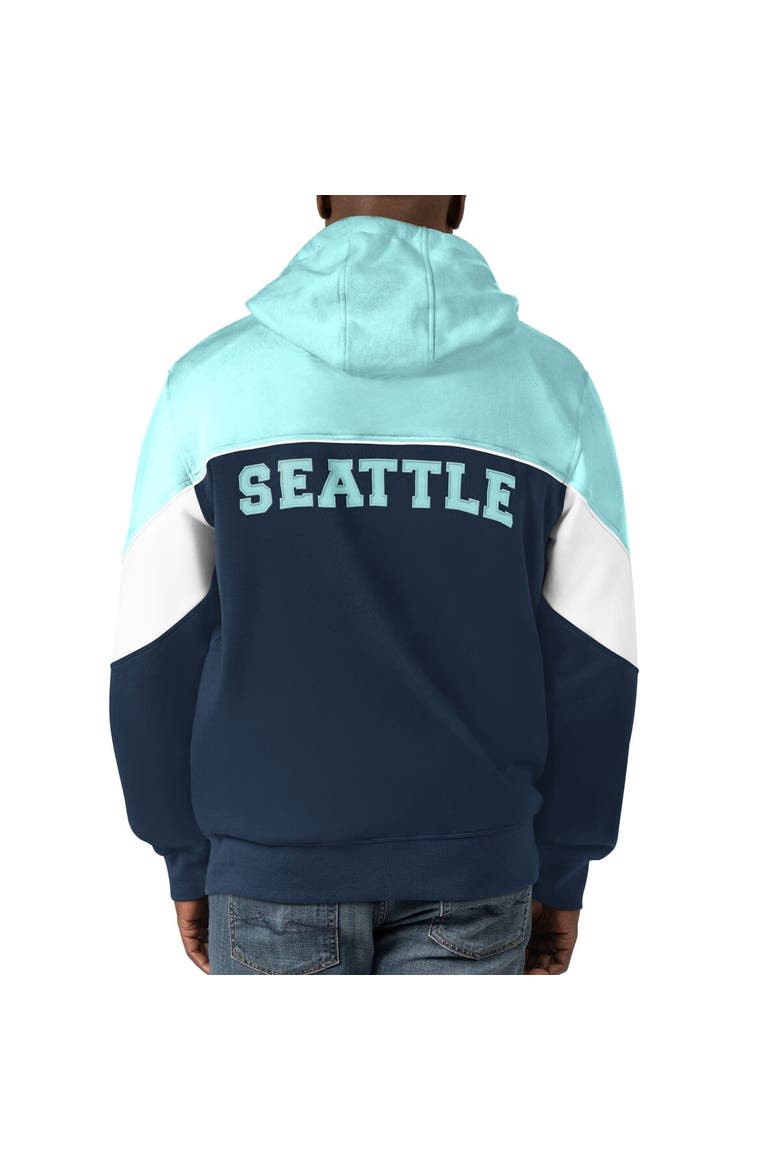 Men's Starter  Navy/Light Blue Seattle Kraken Power Forward Full-Zip Hoodie, Alternate, color, Navy