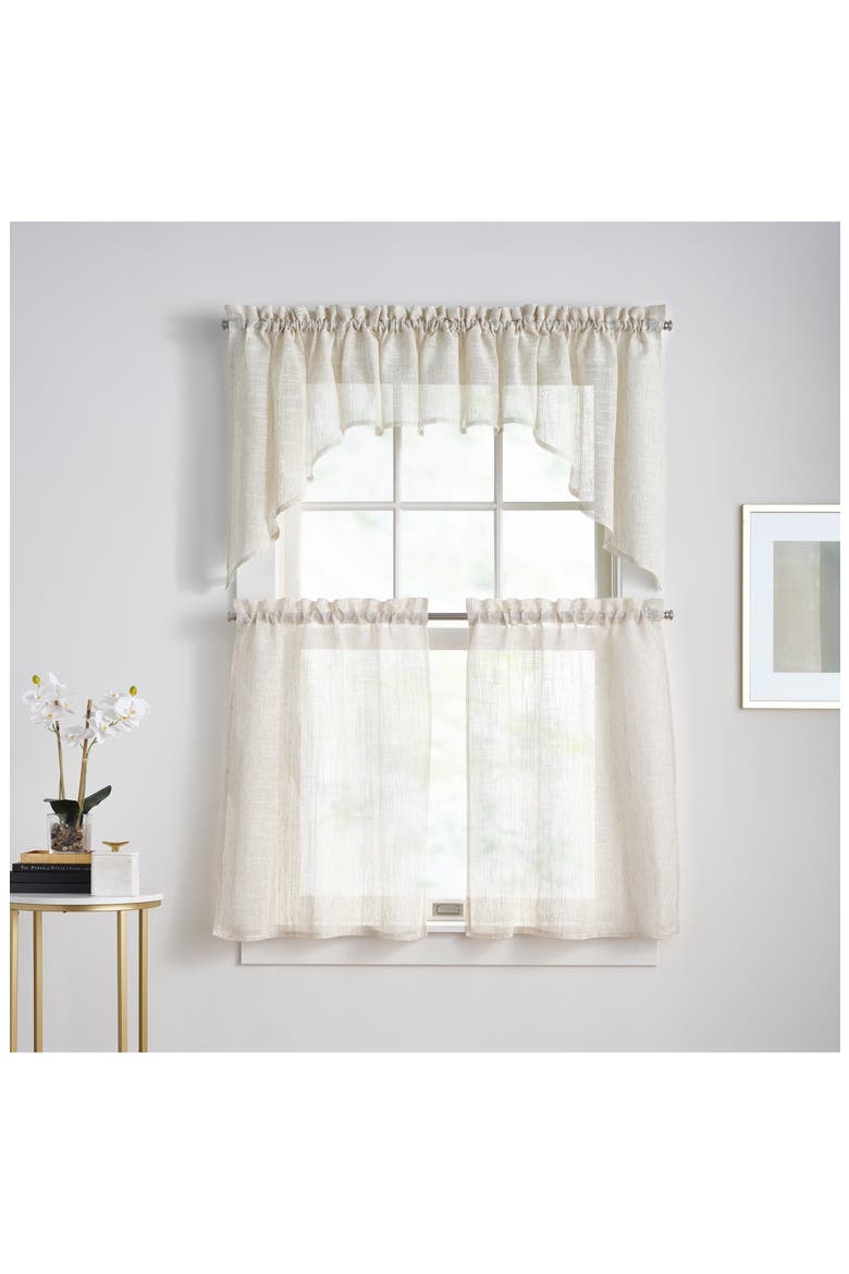 Set of 2 Classic Sheer Swags, Alternate, color, LINEN