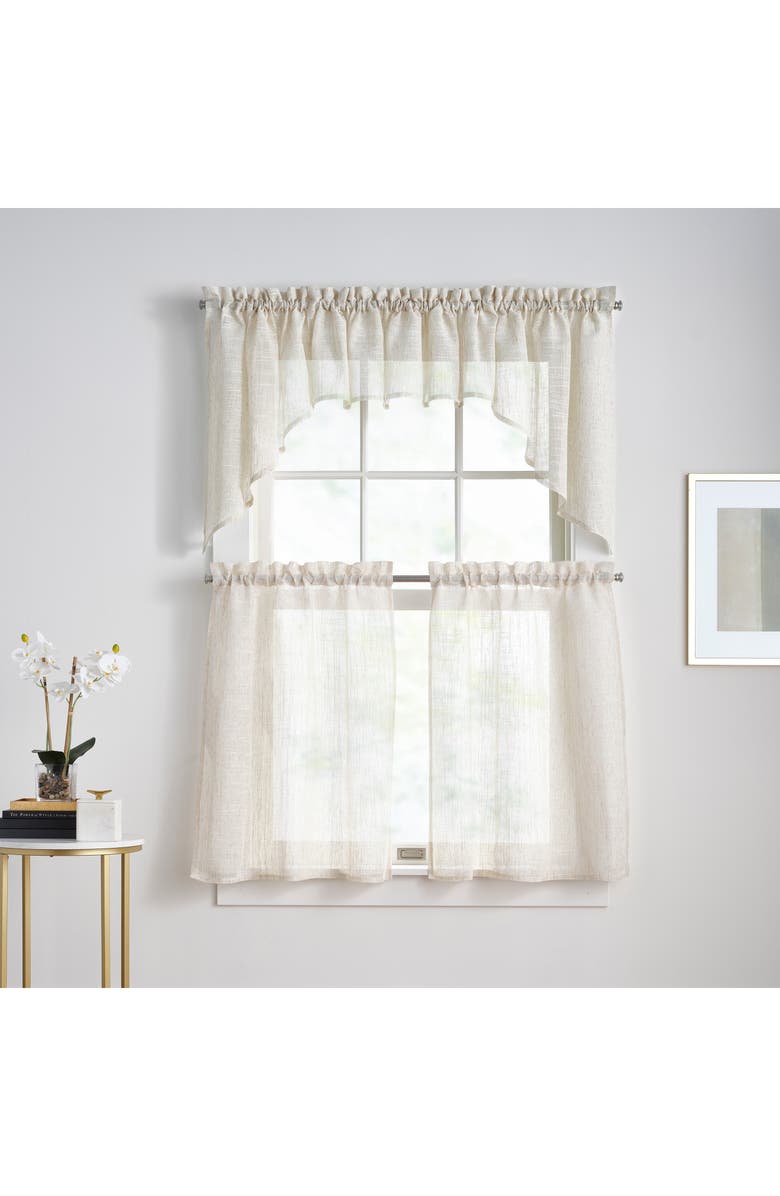 DKNY Set of 2 Classic Sheer Swags, Alternate, color, Linen