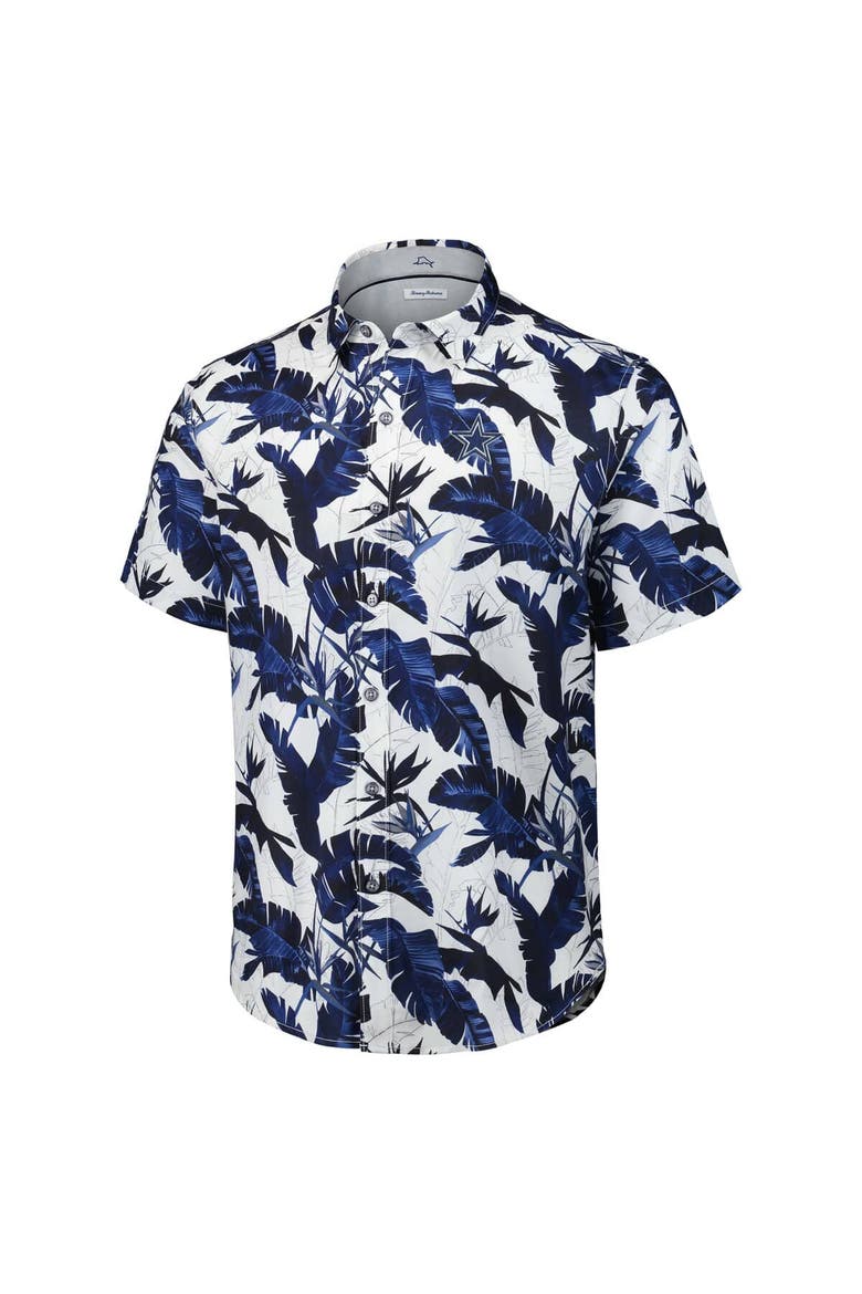 Men's Tommy Bahama Navy Dallas Cowboys Sunnyvale Blooms Camp Button-Up Shirt, Alternate, color, Navy